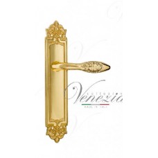 Ручка дверная на планке проходная Venezia Casanova PL96 полированная латунь