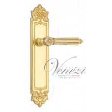 Ручка дверная на планке с фиксатором Venezia Castello WC-2 PL96 полированная латунь