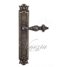 Ручка дверная на планке проходная Venezia Lucrecia PL97 античная бронза