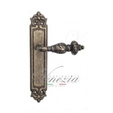 Ручка дверная на планке с фиксатором Venezia Lucrecia WC-2 PL96 античная бронза