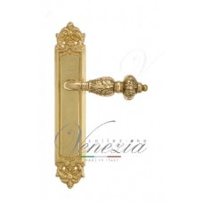 Ручка дверная на планке с фиксатором Venezia Lucrecia WC-2 PL96 полированная латунь