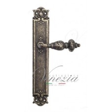 Ручка дверная на планке с фиксатором Venezia Lucrecia WC-2 PL97 античная бронза