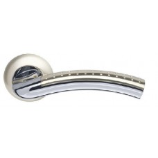 Ручка дверная на круглой розетке Armadillo Libra Ld26-1Sn/Cp-3 Никель матовый/Хром