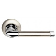 Ручка дверная на круглой розетке Armadillo Stella Ld28-1Sn/Cp-3 Никель матовый/Хром