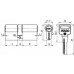 Цилиндровый механизм R600/80 Mm (30+10+40) Cp Хром 5 Кл., Fuaro