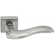 Ручка дверная на квадратной розетке Adden Bau Quadro Onda Q304 Satin Chrome, Хром