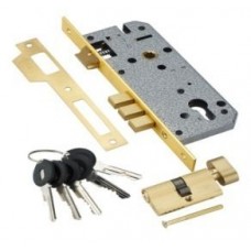 Замок с секр. цилиндром Adden Bau Lock 4585 5-60B D Gold, Золото, Ключ-Вертушка,Перфорированный Ключ