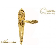 Ручка дверная на планке с фиксатором Class 1060/1040 Shamira Wc Золото 24 K + Коричневый