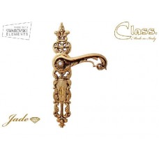 Ручка дверная на планке с фиксатором Class 1110 Jade Wc Золото 24K + Коричневый + Сваровски