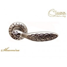 Ручка дверная на круглой розетке Class 1065 Shamira Rose 60 Mm Старинное Серебро Матовое+ Коричневый