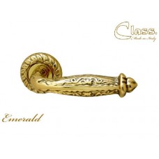 Ручка дверная на круглой розетке Class 1075 Emerald Rose 60 Mm Латунь блестящая