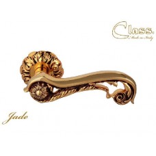 Ручка дверная на круглой розетке Class 1115 Jade Rose 60 Mm Золото 24K + Коричневый