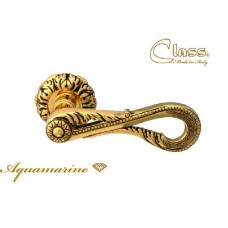 Ручка дверная на круглой розетке Class 1125 Aquamarine Rose 60 Mm Золото 24K + Коричневый