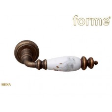 Ручка дверная на круглой розетке Forme Siena Gr910 50 V  Бронза античная + Керамика + Декор