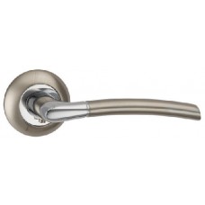 Ручка дверная на круглой розетке Punto Ardea Tl Sn/Cp-3 Никель матовый/Хром