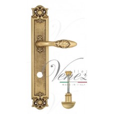 Ручка дверная на планке с фиксатором Venezia Casanova WC-2 PL97 французское золото + коричневый