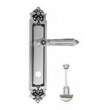Ручка дверная на планке с фиксатором Venezia Castello WC-2 PL96 натуральное серебро + черный