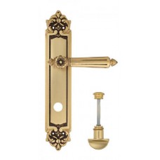 Ручка дверная на планке с фиксатором Venezia Castello WC-2 PL96 французское золото + коричневый