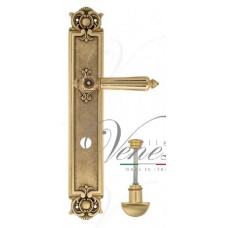 Ручка дверная на планке проходная Venezia Castello WC-2 PL97 французское золото + коричневый