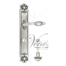 Ручка дверная на планке с фиксатором Venezia Casanova WC-2 PL97 натуральное серебро + черный