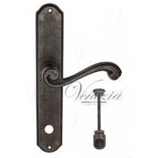 Ручка дверная на планке с фиксатором Venezia Vivaldi WC-1 PL02 античное серебро