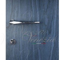 Ручка дверная на круглой розетке Venezia Unique "Stone" (серия SLIM) Хром полированный