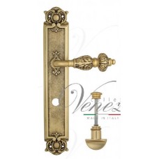 Ручка дверная на планке с фиксатором Venezia Lucrecia WC-2 PL97 французское золото + коричневый