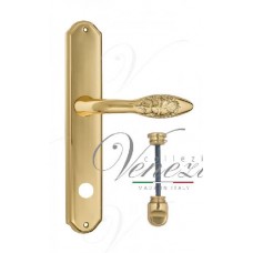 Ручка дверная на планке с фиксатором Venezia Casanova WC-1 PL02 полированная латунь