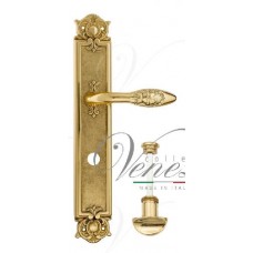 Ручка дверная на планке с фиксатором Venezia Casanova WC-2 PL97 полированная латунь
