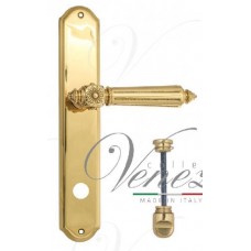 Ручка дверная на планке с фиксатором Venezia Castello WC-1 PL02 полированная латунь