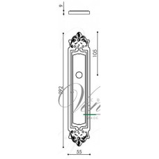 Ручка дверная на планке с фиксатором Venezia Castello WC-2 PL96 античное серебро