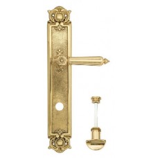 Ручка дверная на планке с фиксатором Venezia Castello WC-2 PL97 полированная латунь
