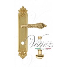 Ручка дверная на планке с фиксатором Venezia Monte Cristo WC-2 PL96 полированная латунь