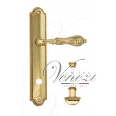 Ручка дверная на планке с фиксатором Venezia Monte Cristo WC-2 PL98 полированная латунь