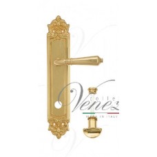 Ручка дверная на планке с фиксатором Venezia Vignole WC-2 PL96 полированная латунь