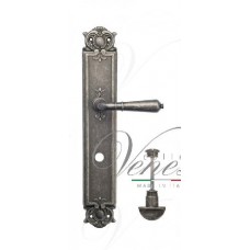 Ручка дверная на планке с фиксатором Venezia Vignole WC-2 PL97 античное серебро