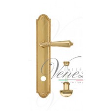 Ручка дверная на планке с фиксатором Venezia Vignole WC-2 PL98 полированная латунь