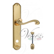 Ручка дверная на планке с фиксатором Venezia Vivaldi WC-1 PL02 полированная латунь