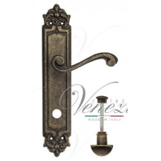 Ручка дверная на планке с фиксатором Venezia Vivaldi WC-2 PL96 античная бронза