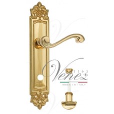 Ручка дверная на планке с фиксатором Venezia Vivaldi WC-2 PL96 полированная латунь