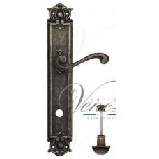 Ручка дверная на планке с фиксатором Venezia Vivaldi WC-2 PL97 античная бронза