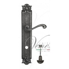 Ручка дверная на планке с фиксатором Venezia Vivaldi WC-2 PL97 античное серебро