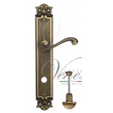 Ручка дверная на планке с фиксатором Venezia Vivaldi WC-2 PL97 матовая бронза