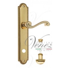 Ручка дверная на планке с фиксатором Venezia Vivaldi WC-2 PL98 полированная латунь