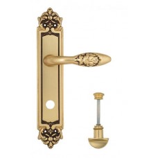 Ручка дверная на планке с фиксатором Venezia Casanova WC-2 PL96 французское золото + коричневый