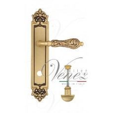 Ручка дверная на планке с фиксатором Venezia Monte Cristo WC-2 PL96 французское золото + коричневый
