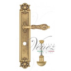 Ручка дверная на планке с фиксатором Venezia Monte Cristo WC-2 PL97 французское золото + коричневый