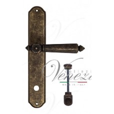 Ручка дверная на планке с фиксатором Venezia Castello WC-1 PL02 античная бронза