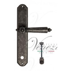 Ручка дверная на планке с фиксатором Venezia Castello WC-1 PL02 античное серебро
