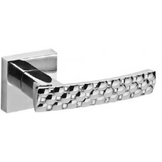 Ручка дверная на квадратной розетке Fuaro Crystal Star Dm Cp-8, Хром